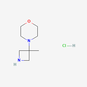 molecular formula C8H17ClN2O B11716515 4-(3-Methylazetidin-3-yl)morpholine hydrochloride 