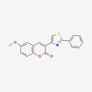 molecular formula C19H13NO3S B11716571 6-Methoxy-3-(2-phenyl-1,3-thiazol-4-yl)-2H-chromen-2-one 