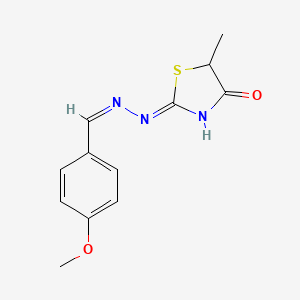 (2E)-2-[(2E)-2-[(4-methoxyphenyl)methylidene]hydrazin-1-ylidene]-5-methyl-1,3-thiazolidin-4-one