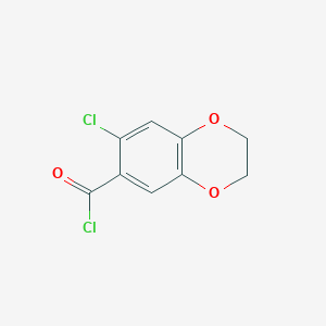 molecular formula C9H6Cl2O3 B11716662 7-Chloro-2,3-dihydro-1,4-benzodioxine-6-carbonyl chloride 