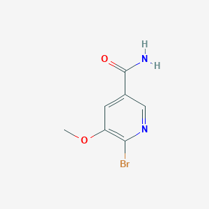 molecular formula C7H7BrN2O2 B11716701 6-Bromo-5-methoxypyridine-3-carboxamide 