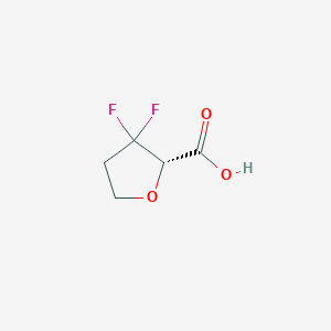 molecular formula C5H6F2O3 B11716747 (2S)-3,3-Difluorooxolane-2-carboxylic acid 