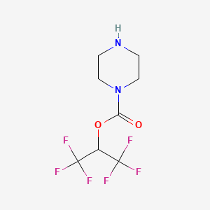 molecular formula C8H10F6N2O2 B11716801 1,1,1,3,3,3-Hexafluoropropan-2-yl piperazine-1-carboxylate 