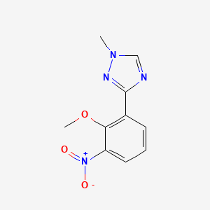 molecular formula C10H10N4O3 B11716814 3-(2-Methoxy-3-nitrophenyl)-1-methyl-1H-1,2,4-triazole 