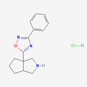 molecular formula C15H18ClN3O B11716833 5-{Octahydrocyclopenta[c]pyrrol-3a-yl}-3-phenyl-1,2,4-oxadiazole hydrochloride 