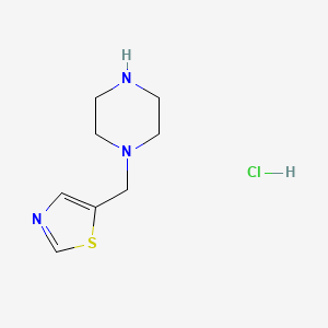 molecular formula C8H14ClN3S B11716848 5-(Piperazin-1-ylmethyl)thiazole hydrochloride 