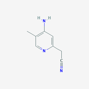 molecular formula C8H9N3 B11716903 2-(4-Amino-5-methyl-2-pyridyl)acetonitrile 