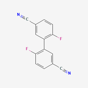 molecular formula C14H6F2N2 B1171692 6,6'-Difluoro[1,1'-biphenyl]-3,3'-dicarbonitrile 