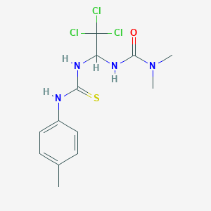 molecular formula C13H17Cl3N4OS B11716927 1,1-Dimethyl-3-[2,2,2-trichloro-1-(3-p-tolyl-thioureido)-ethyl]-urea 