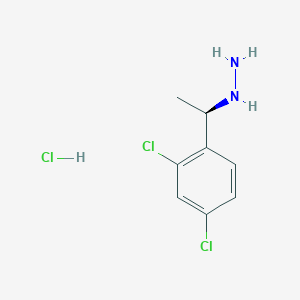 molecular formula C8H11Cl3N2 B11716939 (R)-(1-(2,4-Dichlorophenyl)ethyl)hydrazine hydrochloride 