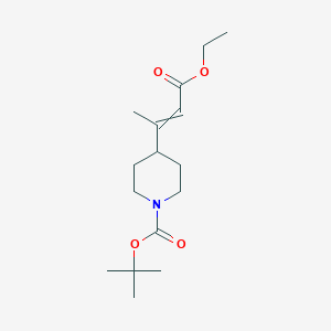 molecular formula C16H27NO4 B11717114 Ethyl 3-(1-Boc-4-piperidinyl)-2-butenoate 