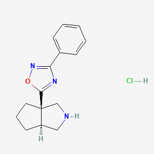 molecular formula C15H18ClN3O B11717137 5-[(3aR,6aS)-octahydrocyclopenta[c]pyrrol-3a-yl]-3-phenyl-1,2,4-oxadiazole hydrochloride 