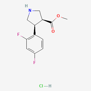 molecular formula C12H14ClF2NO2 B11717230 methyl (3S,4S)-4-(2,4-difluorophenyl)pyrrolidine-3-carboxylate hydrochloride 