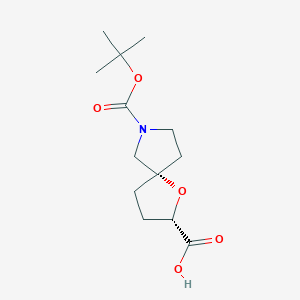 molecular formula C13H21NO5 B11717267 (2S,5S)-7-[(2-methylpropan-2-yl)oxycarbonyl]-1-oxa-7-azaspiro[4.4]nonane-2-carboxylic acid 