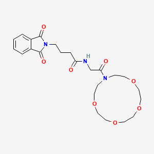 molecular formula C24H33N3O8 B11717279 4-(Dioxo-isoindol-YL)-N-(2-oxo-2-(tetraoxa-aza-cyclopentadec-YL)-ET)-butyramide 