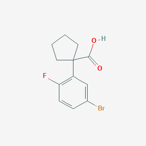 molecular formula C12H12BrFO2 B11717338 1-(5-Bromo-2-fluorophenyl)cyclopentanecarboxylic Acid 