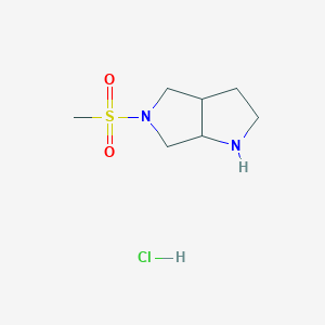 molecular formula C7H15ClN2O2S B11717375 5-Methanesulfonyl-octahydropyrrolo[3,4-b]pyrrole hydrochloride 