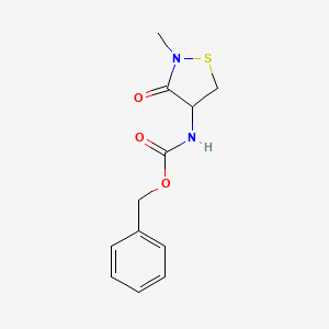 molecular formula C12H14N2O3S B11717530 benzyl N-(2-methyl-3-oxo-1,2-thiazolidin-4-yl)carbamate 