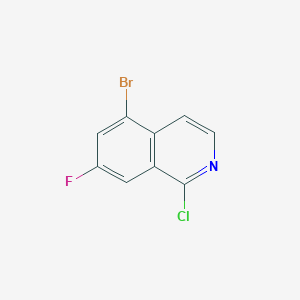 molecular formula C9H4BrClFN B11717556 5-Bromo-1-chloro-7-fluoroisoquinoline 