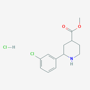 molecular formula C13H17Cl2NO2 B11717582 Methyl 2-(3-chlorophenyl)piperidine-4-carboxylate hydrochloride 