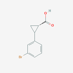 molecular formula C10H9BrO2 B11717641 (1S)-2-(3-bromophenyl)cyclopropane-1-carboxylic acid 