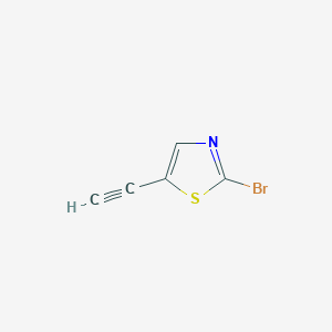 molecular formula C5H2BrNS B11717655 2-Bromo-5-ethynylthiazole 