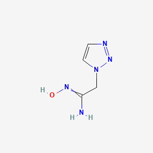 molecular formula C4H7N5O B11717669 N'-hydroxy-2-(triazol-1-yl)ethanimidamide 