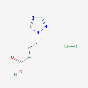 molecular formula C6H8ClN3O2 B11717746 4-(1H-1,2,4-triazol-1-yl)but-2-enoic acid hydrochloride 