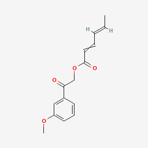 2-(3-methoxyphenyl)-2-oxoethyl (4E)-hexa-2,4-dienoate