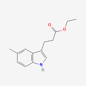 molecular formula C14H17NO2 B11717864 Ethyl 3-(5-Methyl-3-indolyl)propanoate 