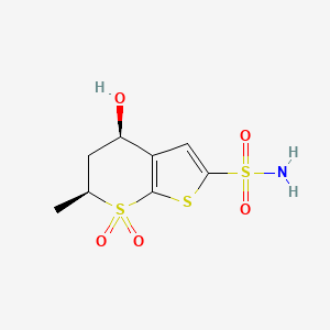 molecular formula C8H11NO5S3 B11717938 (4R,6S)-rel-5,6-Dihydro-4-hydroxy-6-methyl-4H-thieno[2,3-b]thiopyran-2-sulfonamide 7,7-Dioxide 