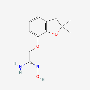 molecular formula C12H16N2O3 B11717968 2-[(2,2-dimethyl-2,3-dihydro-1-benzofuran-7-yl)oxy]-N'-hydroxyethanimidamide 