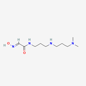 molecular formula C10H22N4O2 B11718001 N-(3-{[3-(dimethylamino)propyl]amino}propyl)-2-(hydroxyimino)acetamide 