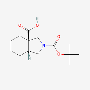 molecular formula C14H23NO4 B11718014 (3aR,7aR)-2-[(tert-butoxy)carbonyl]-octahydro-1H-isoindole-3a-carboxylic acid 