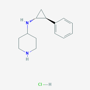 molecular formula C14H21ClN2 B11718130 N-[(1R,2S)-2-phenylcyclopropyl]piperidin-4-amine hydrochloride 