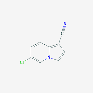 molecular formula C9H5ClN2 B11718171 6-chloro-1-Indolizinecarbonitrile 