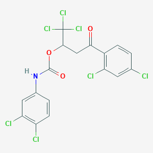 molecular formula C17H10Cl7NO3 B11718204 1,1,1-Trichloro-4-(2,4-dichlorophenyl)-4-oxobutan-2-yl (3,4-dichlorophenyl)carbamate 