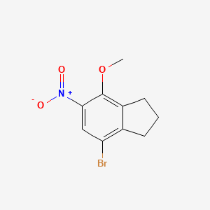 molecular formula C10H10BrNO3 B11718256 7-Bromo-4-methoxy-5-nitro-2,3-dihydro-1H-indene 