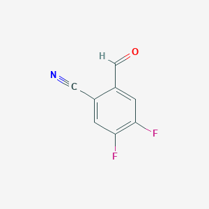 molecular formula C8H3F2NO B11718271 4,5-Difluoro-2-formylbenzonitrile 