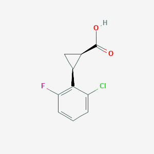 molecular formula C10H8ClFO2 B11718322 (1R,2S)-2-(2-chloro-6-fluorophenyl)cyclopropane-1-carboxylic acid 