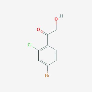 molecular formula C8H6BrClO2 B11718325 4'-Bromo-2'-chloro-2-hydroxyacetophenone 