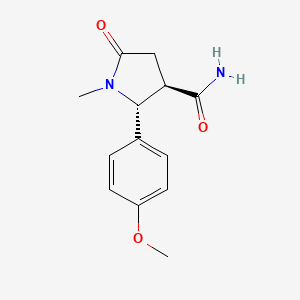 molecular formula C13H16N2O3 B11718336 (2R,3R)-2-(4-methoxyphenyl)-1-methyl-5-oxopyrrolidine-3-carboxamide 