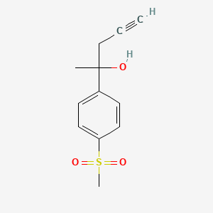 molecular formula C12H14O3S B11718388 2-[4-(Methylsulfonyl)phenyl]-4-pentyn-2-ol CAS No. 2006278-32-4