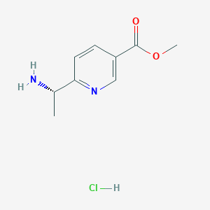 molecular formula C9H13ClN2O2 B11718415 (S)-Methyl 6-(1-aminoethyl)nicotinate hydrochloride 