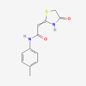 molecular formula C12H12N2O2S B11718451 N-(4-methylphenyl)-2-(4-oxo-1,3-thiazolidin-2-ylidene)acetamide 