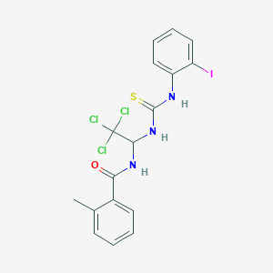 2-methyl-N-(2,2,2-trichloro-1-{[(2-iodoanilino)carbothioyl]amino}ethyl)benzamide