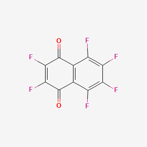 molecular formula C10F6O2 B11718492 2,3,5,6,7,8-Hexafluoronaphthalene-1,4-dione CAS No. 1024-60-8