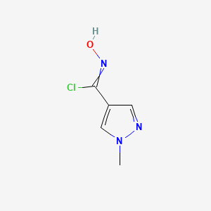 molecular formula C5H6ClN3O B11718529 N-Hydroxy-1-methylpyrazole-4-carbimidoyl Chloride 