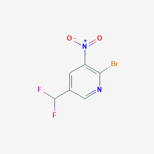 molecular formula C6H3BrF2N2O2 B11718545 2-Bromo-5-(difluoromethyl)-3-nitropyridine 