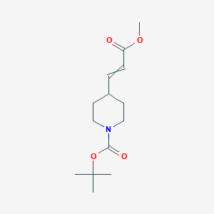 molecular formula C14H23NO4 B11718580 Tert-butyl 4-(3-methoxy-3-oxoprop-1-enyl)piperidine-1-carboxylate 